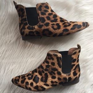 Madewell leopard chelsea boot ankle booties